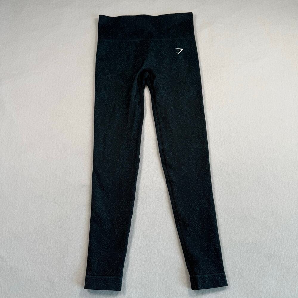 Gymshark adapt animal seamless leggings dark teal ribbed high rise waistband